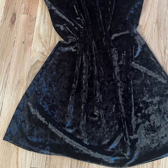 Victorias Secret Slip Dress Womens Medium Black crushed Velvet‎ Sleeveless glam - Picture 3 of 6